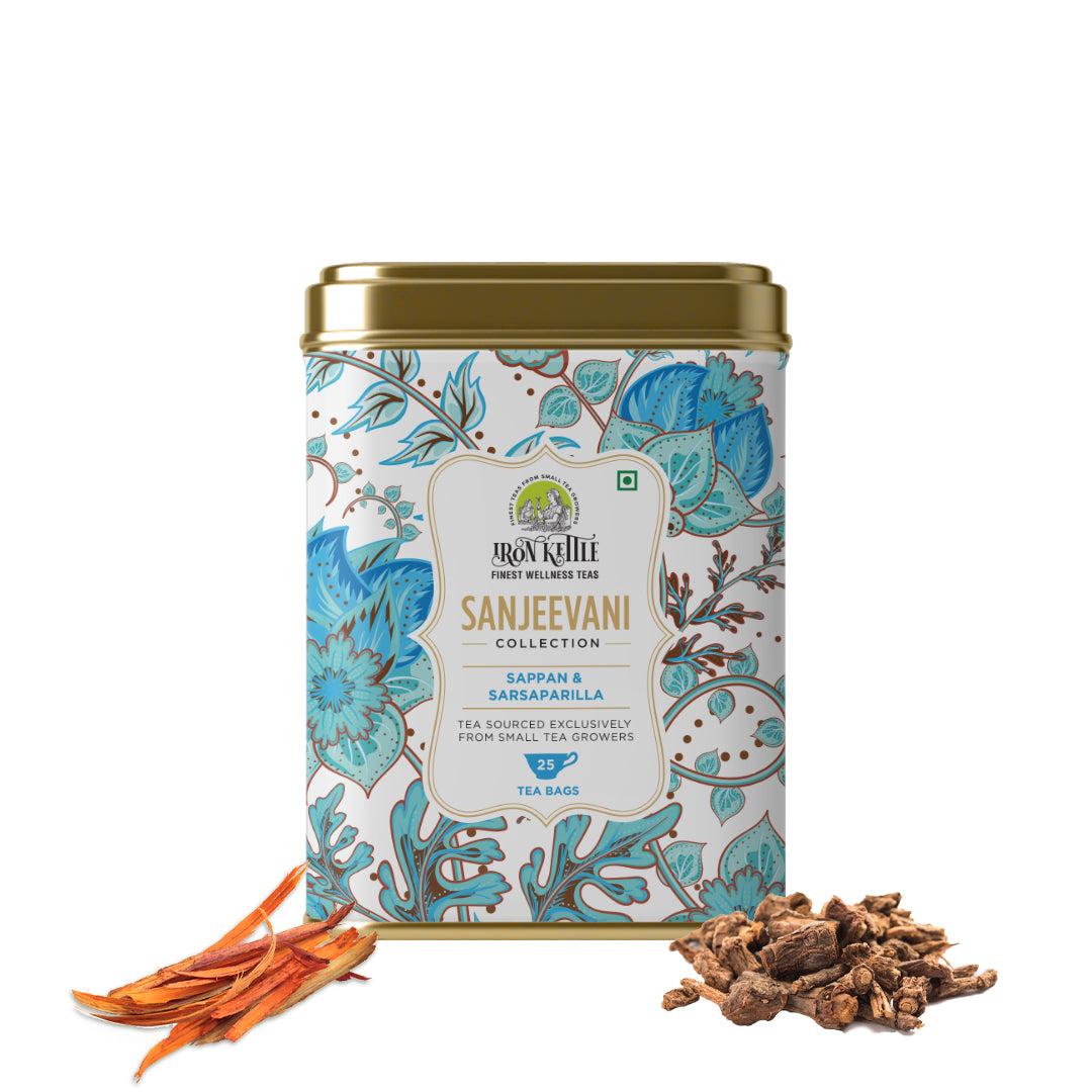 Sanjeevani Collections - Sappan & Sarsaparilla Chai | Refresh & Thirst Quench Tea - Iron Kettle Tea