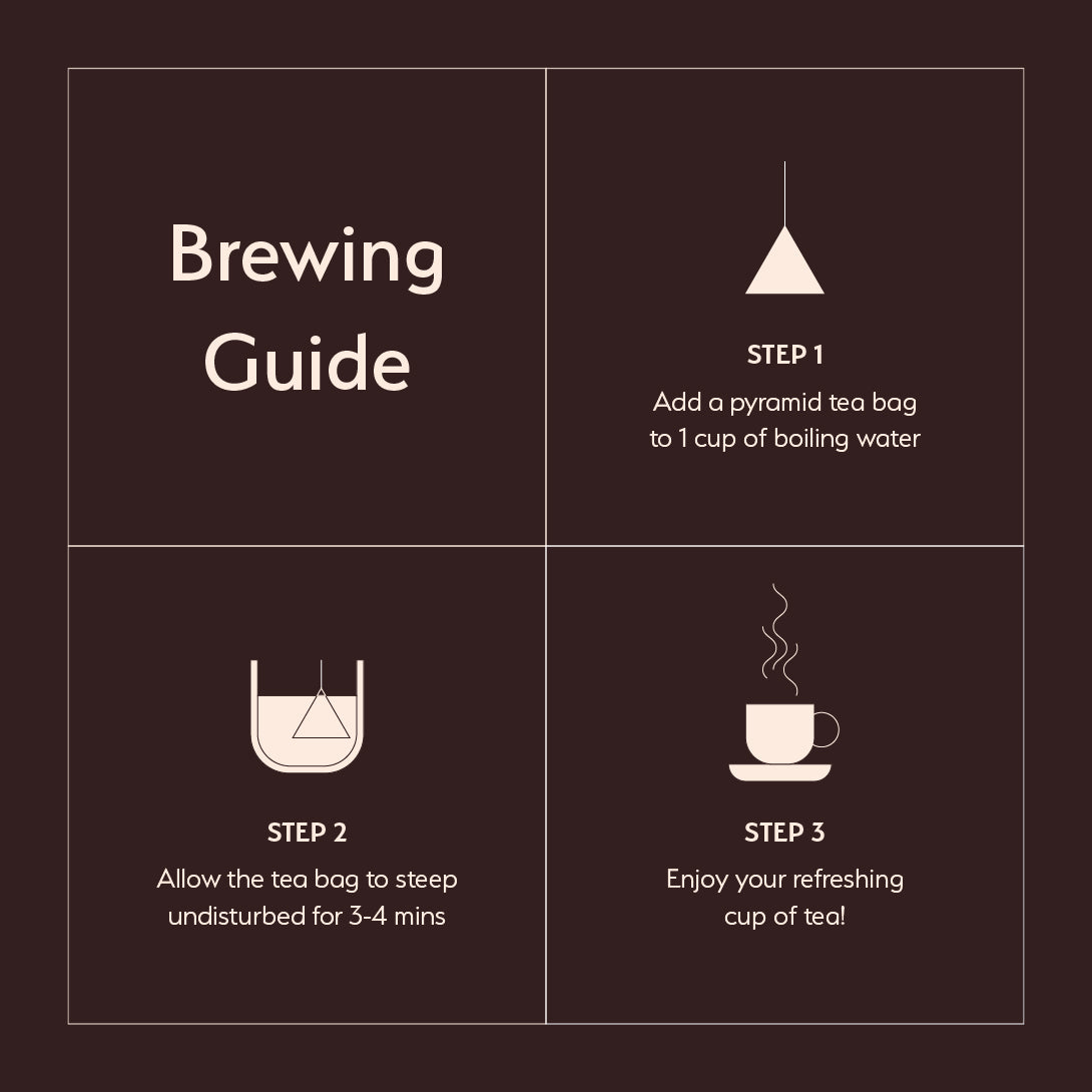 Brewing guide for Honey Lemon Green Chai with step-by-step instructions for steeping and enjoying this soothing flavoured tea.