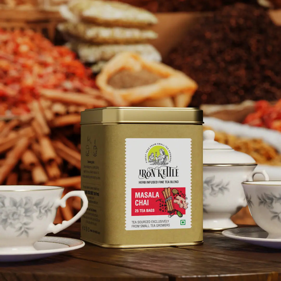 Buy Masala Chai Tea Bags Online - Iron kettle