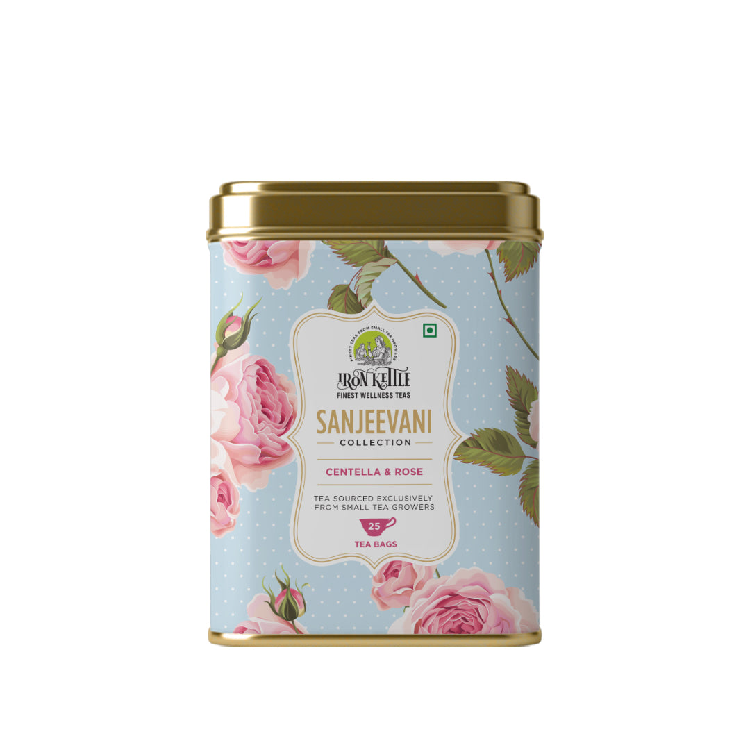 Sanjeevani Collections - Centella & Rose Chai | Re-energise Tea - Iron Kettle Tea
