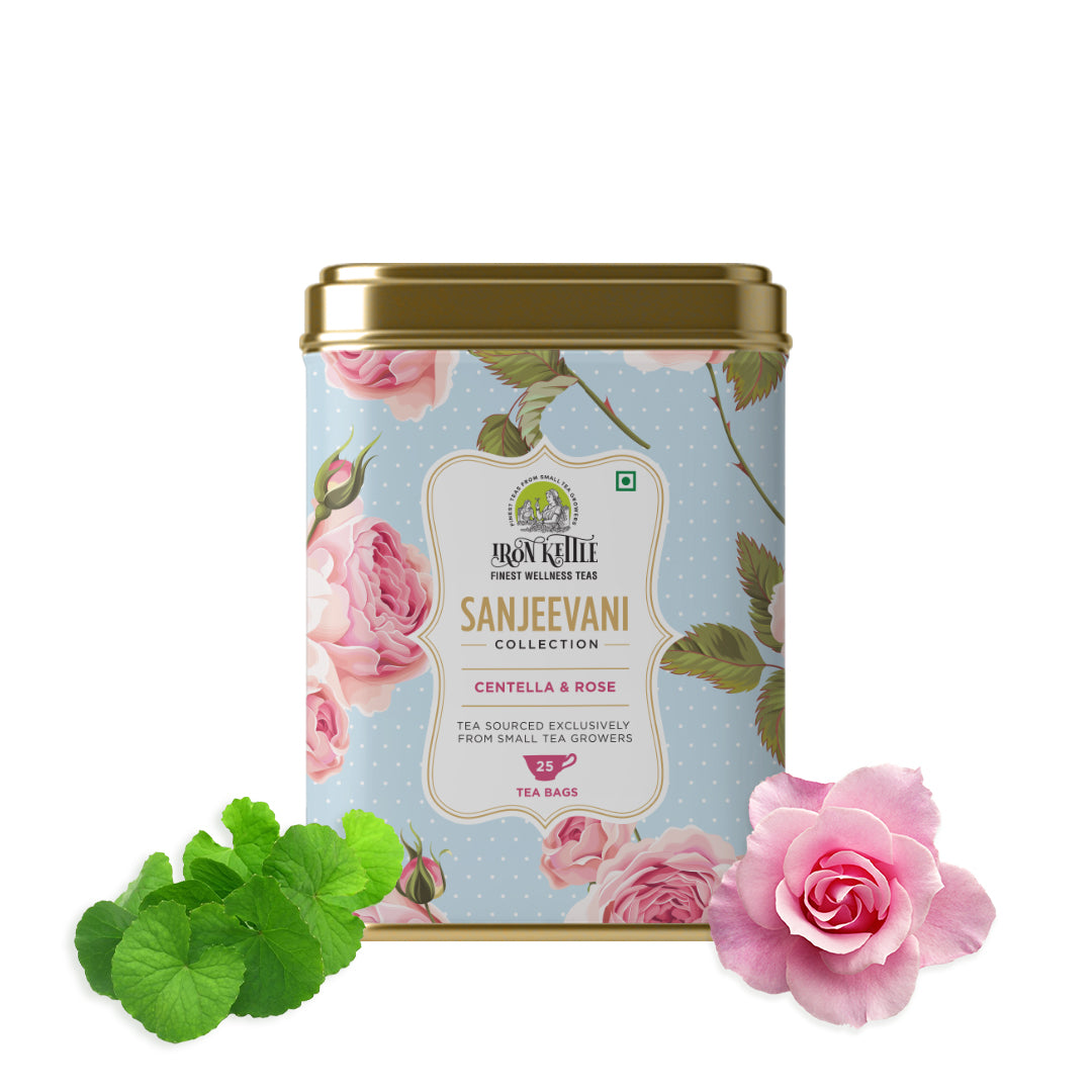 Sanjeevani Collections - Centella & Rose Chai | Re-energise Tea - Iron Kettle Tea
