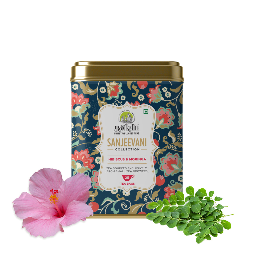 Sanjeevani Collections - Hibiscus & Moringa Chai | Anti-Oxidant Tea - Iron Kettle Tea