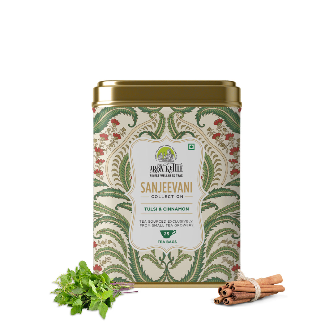 Sanjeevani Collections - Tulsi & Cinnamon Chai | De-congest Tea - Iron Kettle Tea